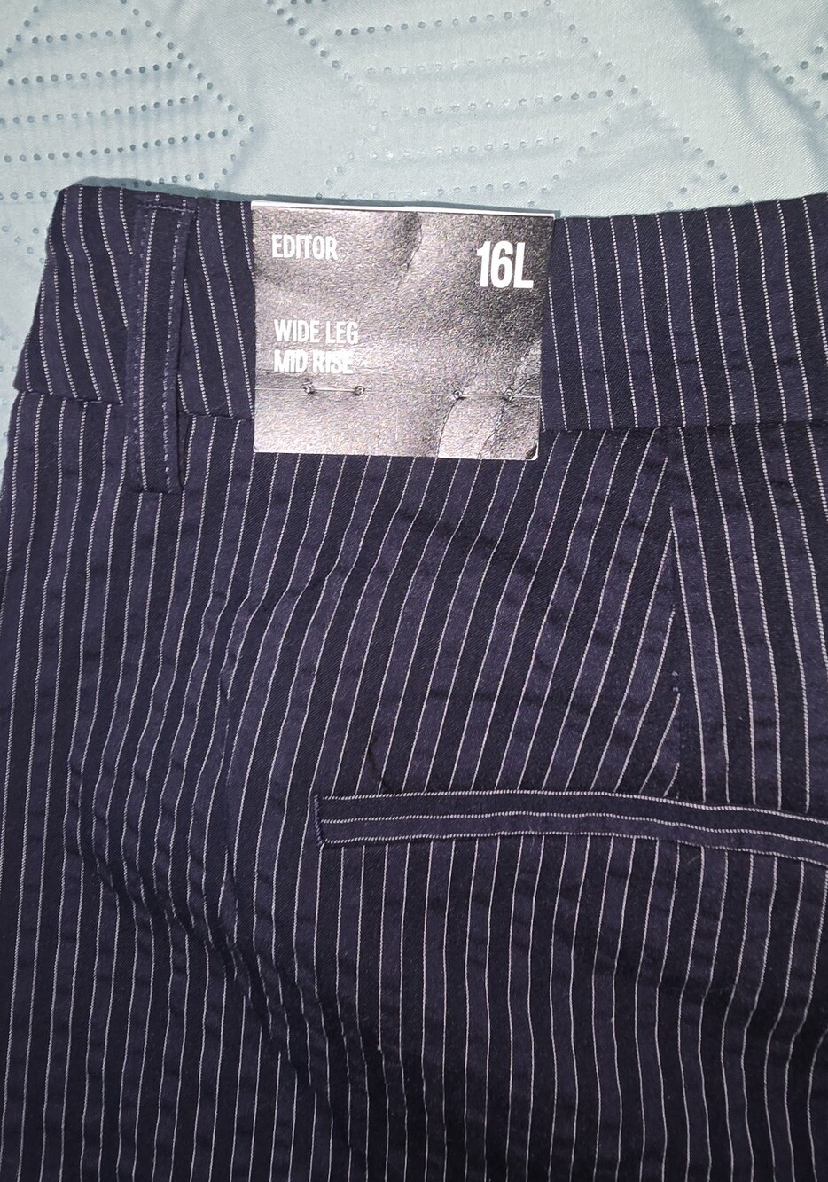 Express Navy Pinstripe Wide Leg Pants
